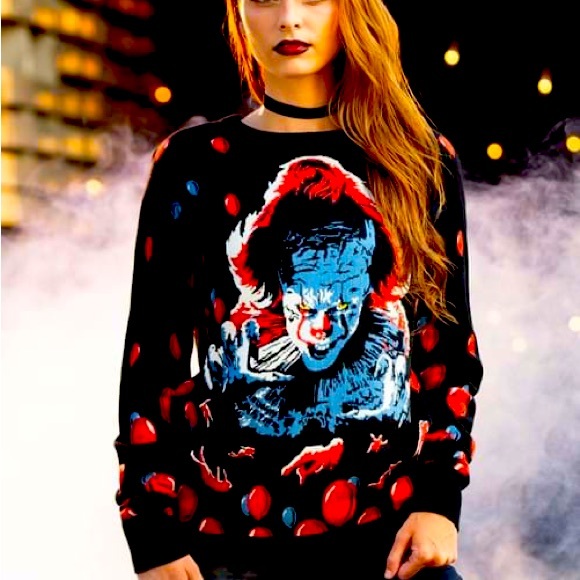 !it jeans Sweaters - SALE 🔥 IT (2019) Pennywise Adult Halloween Sweater